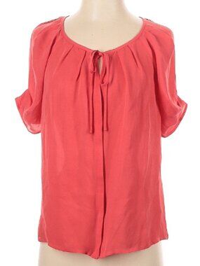 Joie, Coral Silk Short Sleeve Blouse, Sz S
